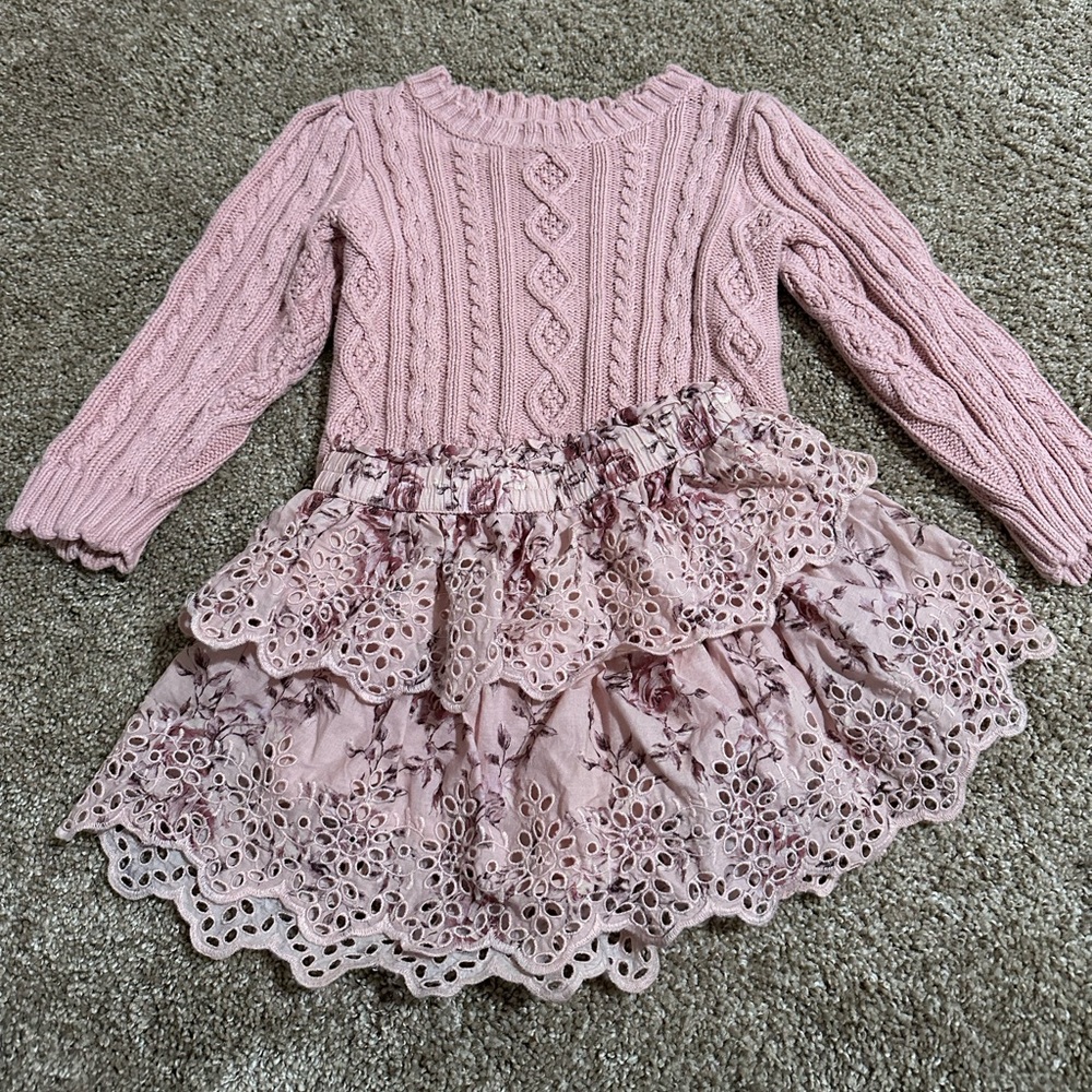 GAP X Loveshackfancy Sweater and Ruffle Skort